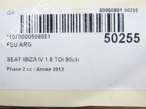 Used Left taillight SEAT IBIZA IV (6J5, 6P1) 1.6 TDI (90 hp) 28802308