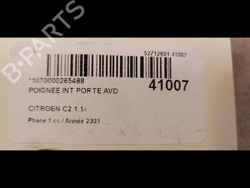 Used Front right interior door handle CITROËN C2 (JM_) 1.1 (60 hp) 9612095