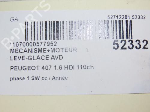 Front right window mechanism PEUGEOT 407 SW (6E_, 6D_) 1.6 HDi 110 | BP28968464C23 