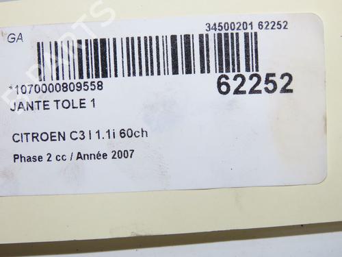 Used Rim Rim CITROËN C3 I (FC_, FN_) 1.1 i (60 hp) 39937974 39937974
