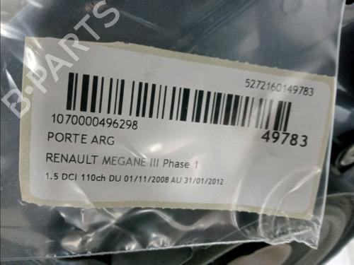 Used Left rear door RENAULT MEGANE III Hatchback (BZ0/1_, B3_) 1.5 dCi (BZ09, BZ0D, BZ1W, BZ29, BZ14) (110 hp) 17552042