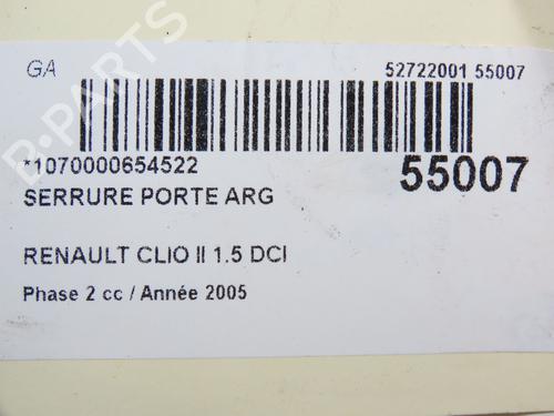 Rear left lock RENAULT CLIO II (BB_, CB_) 1.5 dCi (B/CB07) | BP29045774C100 