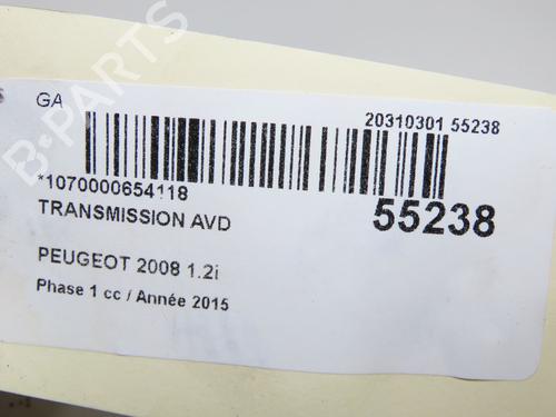 Right front driveshaft PEUGEOT 2008 I (CU_) 1.2 VTi | BP32200808M39 