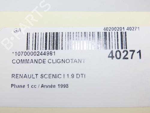 Steering column stalk RENAULT MEGANE Scenic (JA0/1_) 1.9 dTi (JA0N) | BP9609128I23 