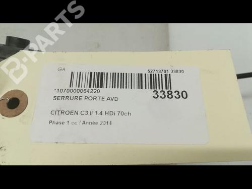 Front right lock CITROËN C3 II (SC_) 1.4 HDi 70 (SC8HZC, SC8HR0, SC8HP4) | BP9595266C97 