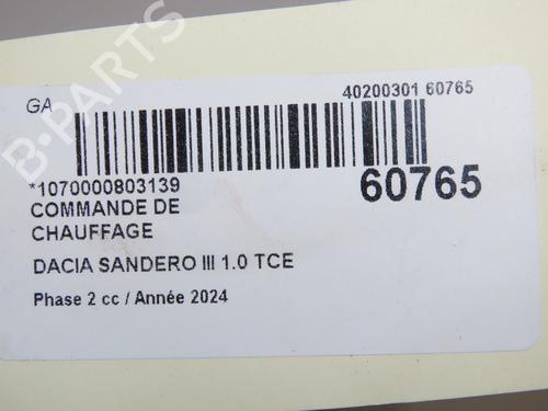 Climate control DACIA SANDERO III 1.0 TCe 90 | BP38527460I5 - Image 5