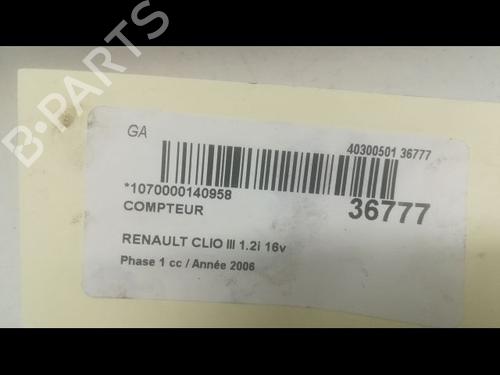 Used Instrument cluster RENAULT CLIO III (BR0/1, CR0/1) 1.2 16V (BR02, BR0J, BR11, CR02, CR0J, CR11) (75 hp) 23174766