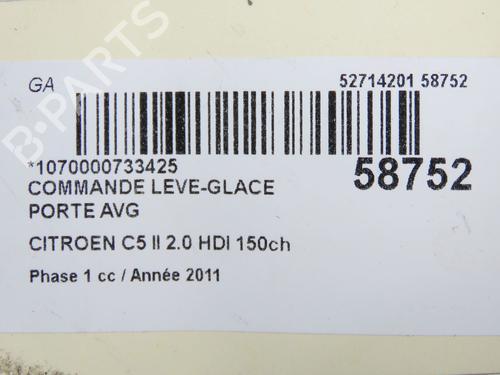 Left front window switch CITROËN C5 III (RD_) 1.6 THP 155 (RD5FV8, RD5FNA) | BP36427241I27 - Image 2