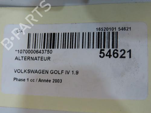 Used Alternator Alternator VW GOLF IV (1J1) 1.9 SDI (68 hp) 33836398 33836398