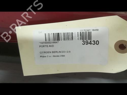Right front door CITROËN BERLINGO / BERLINGO FIRST MPV (MF_, GJK_, GFK_) 2.0 HDI 90 (MFRHY) | BP23175972C3