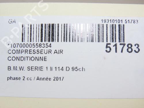 Used AC compressor BMW 1 (F20) 114 d (95 hp) 26462719