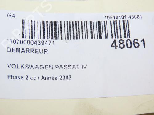 Anlasser für VW PASSAT B5.5 (3B3) 1.9 TDI (101 hp) 28828968