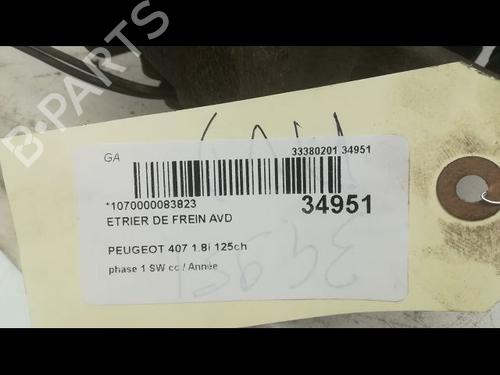 Used Right front brake caliper PEUGEOT 407 SW (6E_, 6D_) 1.8 16V (125 hp) 14877253