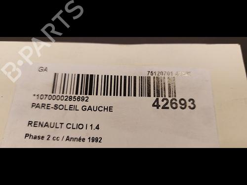 Used Left sun visor RENAULT CLIO I (B/C57_, 5/357_) 1.4 (80 hp) 23177534