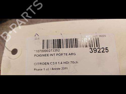 Used Rear left interior door handle CITROËN C3 II (SC_) 1.4 HDi 70 (SC8HZC, SC8HR0, SC8HP4) (68 hp) 9612968