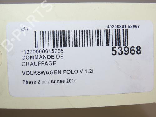 Climate control VW POLO V (6R1, 6C1) 1.2 TSI 16V | BP28967910I5 