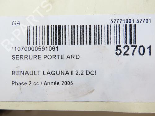 Rear right lock RENAULT LAGUNA II (BG0/1_) 2.2 dCi (BG0F) | BP28831944C99 