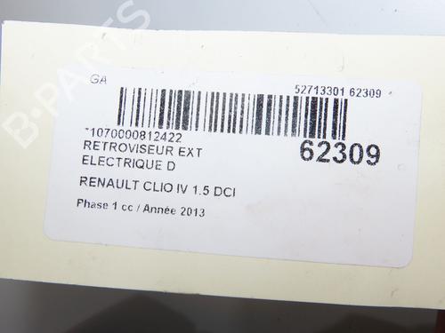 Rétroviseur droit Rétroviseur droit RENAULT CLIO IV (BH_) 1.5 dCi 75 (75 hp) 39756508 39756508
