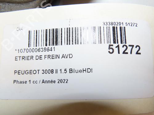 Right front brake caliper PEUGEOT 3008 II SUV (MC_, MR_, MJ_, M4_) 1.5 BlueHDi 130 | BP29441697M104 