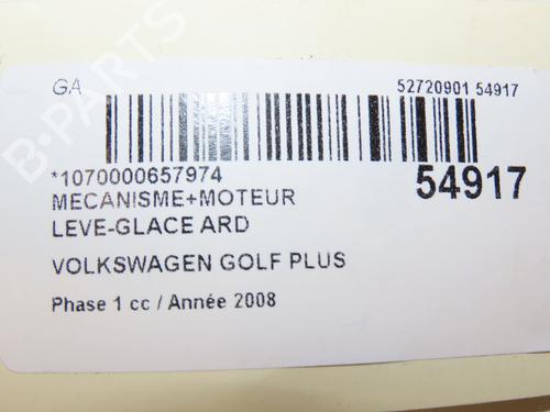 Used Rear right window mechanism VW GOLF PLUS V (5M1, 521) 1.9 TDI (105 hp) 28831807