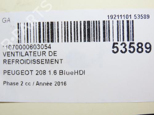 Used Radiator fan PEUGEOT 208 I (CA_, CC_) 1.6 HDi / BlueHDi 75 (75 hp) 28829209