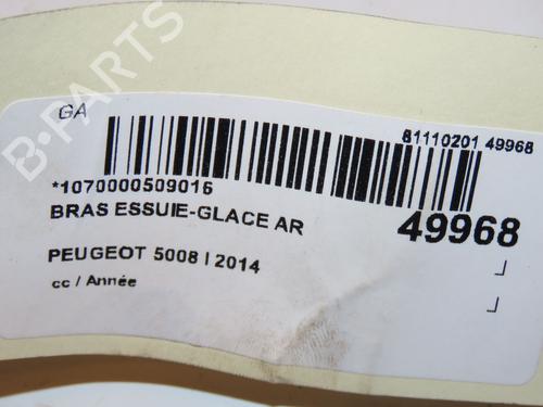 Used Rear windshield wiper arm PEUGEOT 5008 (0U_, 0E_) 2.0 HDi 150 / BlueHDi 150 (150 hp) 16769861