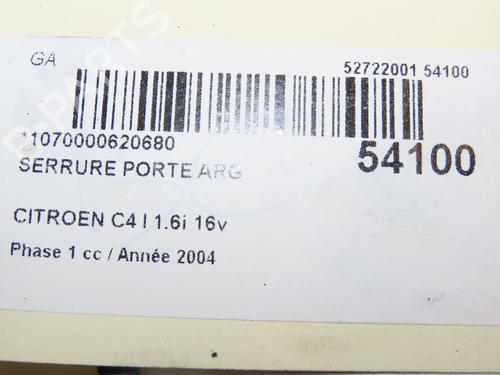 Rear left lock CITROËN C4 I (LC_) 1.6 16V | BP28969094C100 