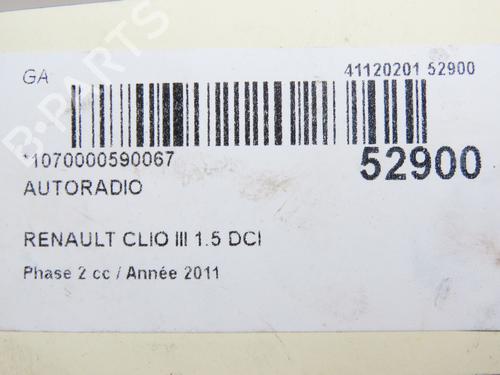 Radio RENAULT CLIO III (BR0/1, CR0/1) 1.5 dCi | BP28968057E6 