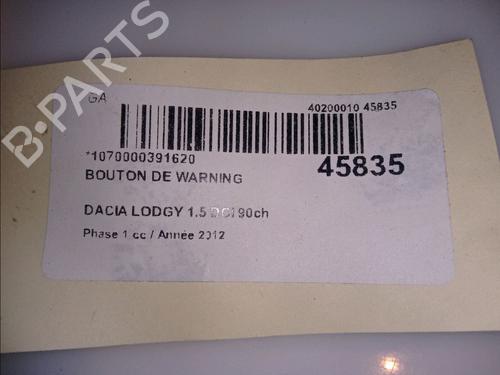 Used Warning switch Warning switch DACIA LODGY (JS_) 1.5 dCi (JSMC, JSAF) (107 hp) 11100849 11100849