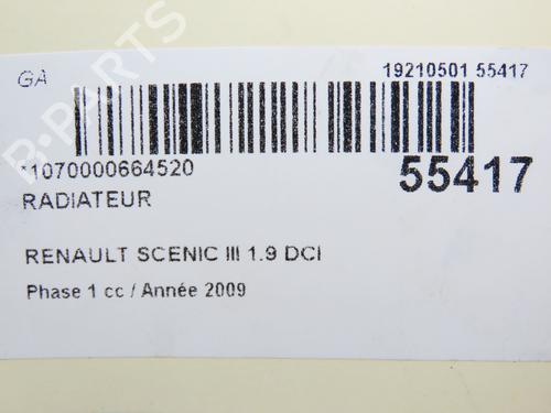 Wasserkühler für RENAULT SCÉNIC III (JZ0/1_) 1.9 dCi (JZ0J, JZ1J, JZ1K, JZ1S) (131 hp) 30797563