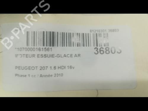 Used Rear wiper motor PEUGEOT 207 (WA_, WC_) 1.6 HDi (90 hp) 9601321