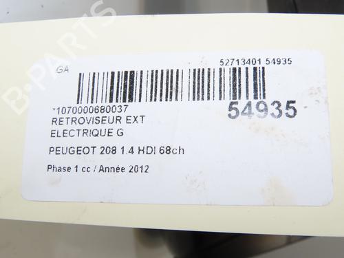 Used Left mirror PEUGEOT 208 I (CA_, CC_) 1.4 HDi (68 hp) 31274406