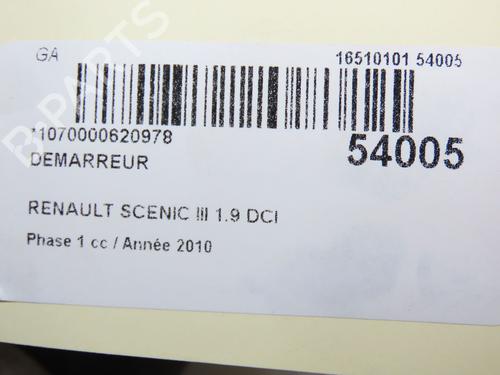 Used Starter RENAULT SCÉNIC III (JZ0/1_) 1.9 dCi (JZ0J, JZ1J, JZ1K, JZ1S) (131 hp) 31077276