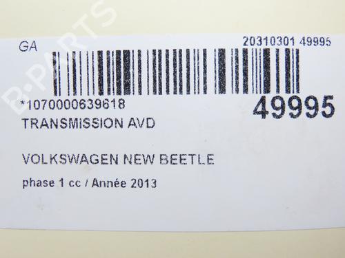 Used Right front driveshaft VW BEETLE (5C1, 5C2) 1.6 TDI (105 hp) 28829522