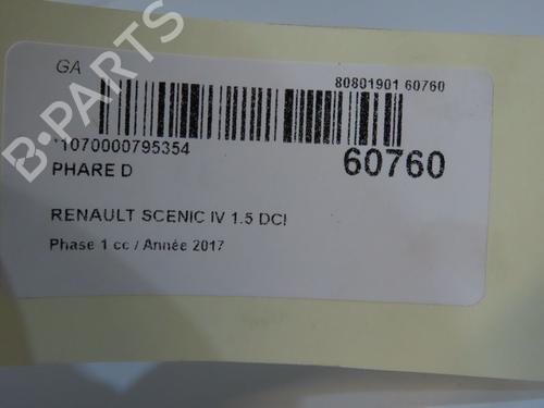 Used Right headlight Right headlight RENAULT SCÉNIC IV (J9_) 1.5 dCi 110 (110 hp) 39893981 39893981