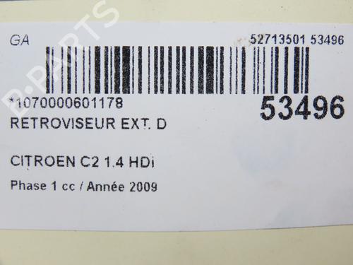 Right mirror CITROËN C2 (JM_) 1.4 HDi | BP28968743C27 