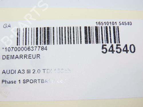 Used Starter AUDI A3 Sportback (8VA, 8VF) 2.0 TDI (150 hp) 28829045
