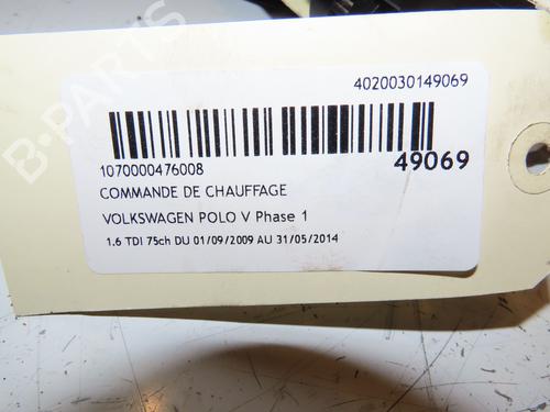 Climate control VW POLO V (6R1, 6C1) 1.6 TDI | BP17514351I5 
