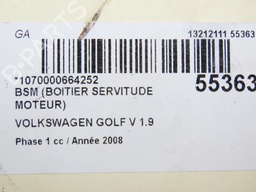 Fuse box VW GOLF V (1K1) 1.9 TDI | BP31120036E1 