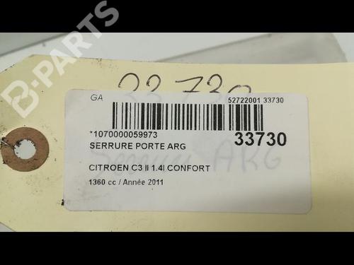 Rear left lock CITROËN C3 II (SC_) 1.4 | BP9594907C100 