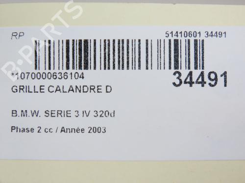 Grille BMW 3 (E46) 320 d | BP28801858C40 