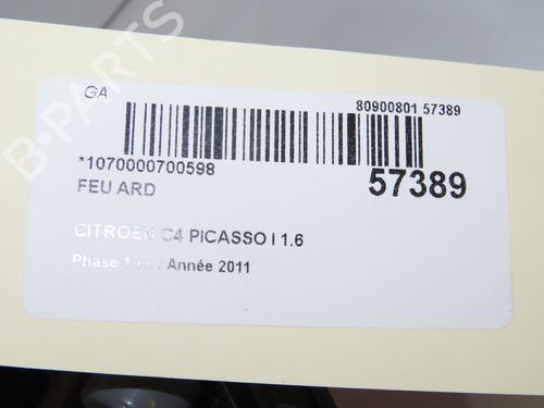 Used Right taillight CITROËN C4 Picasso I MPV (UD_) 1.6 HDi 110 (112 hp) 31819635