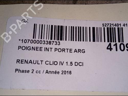 Used Rear left interior door handle RENAULT CLIO IV (BH_) 1.5 dCi 75 (75 hp) 9619707