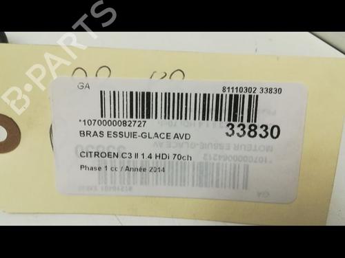 Used Front windshield wiper arm CITROËN C3 II (SC_) 1.4 HDi 70 (SC8HZC, SC8HR0, SC8HP4) (68 hp) 14881106