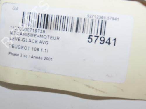 Used Front left window mechanism Front left window mechanism PEUGEOT 106 II (1A_, 1C_) 1.1 i (60 hp) 39084085 39084085
