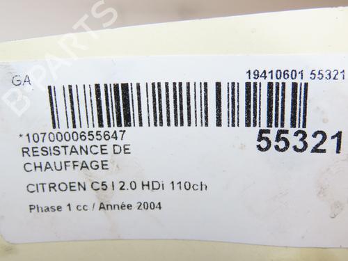 Heater resistor CITROËN C5 I (DC_) 2.0 HDi (DCRHZB, DCRHZE) | BP29345189M108 