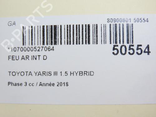 Used Right tailgate light TOYOTA YARIS (_P13_) 1.5 Hybrid (NHP130_) (101 hp) 28832581