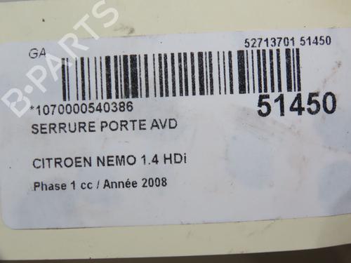 Front right lock CITROËN NEMO Box Body/MPV (AA_) 1.4 HDi | BP18732158C97 