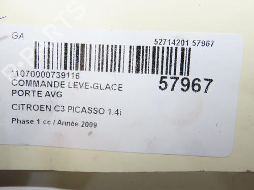 Used Left front window switch Left front window switch CITROËN C3 Picasso (SH_) 1.4 VTi 95 (SH8FSC, SH8FP0, SH8FP6) (95 hp) 39660518 39660518