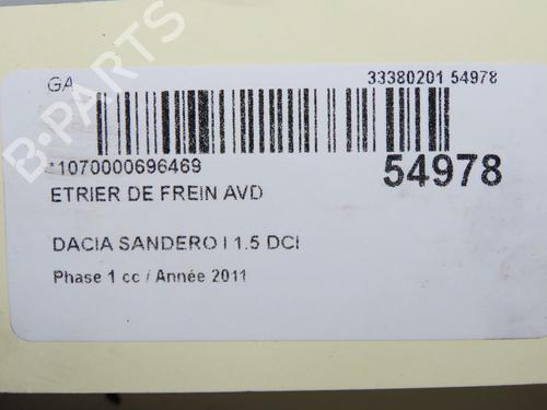 Used Right front brake caliper DACIA SANDERO 1.5 dCi (88 hp) 31179710